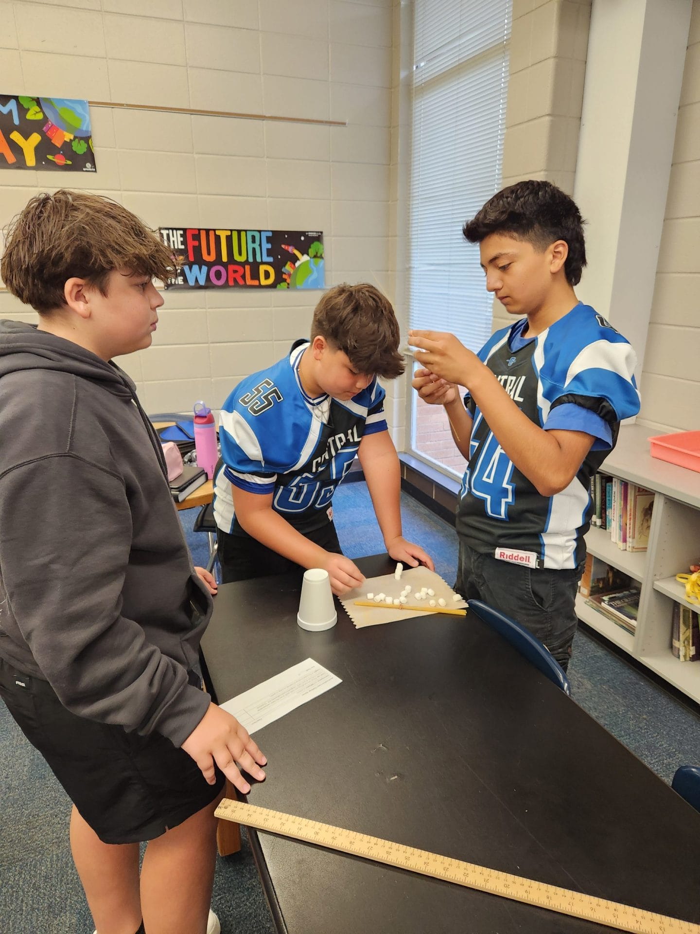 Students doing science experiment