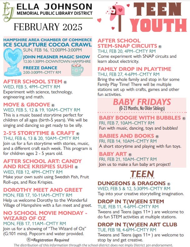 Ella Johnson Library Events February