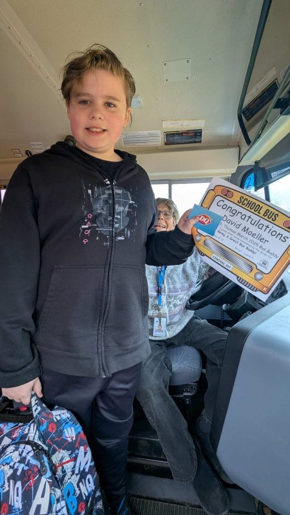 5th grader holder bus reward