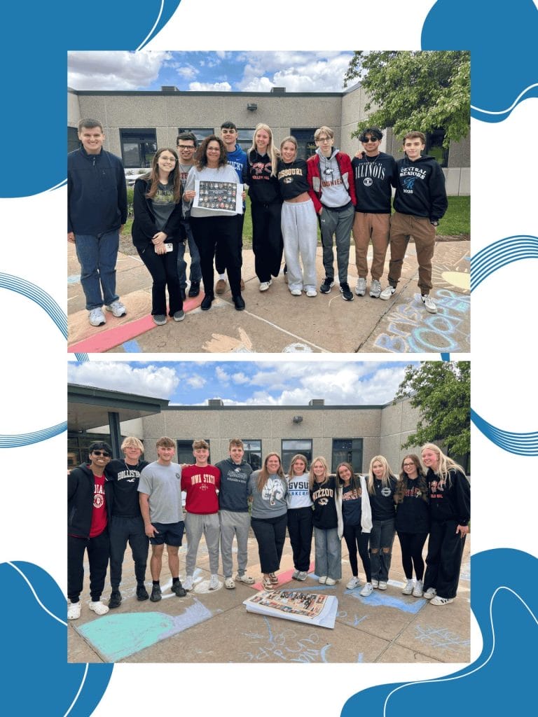 Seniors from Central High School visiting their former elementary school 