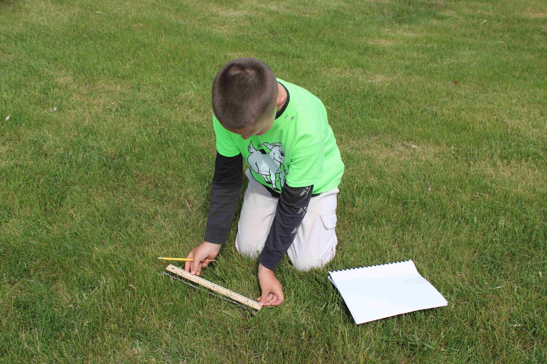boy measuring