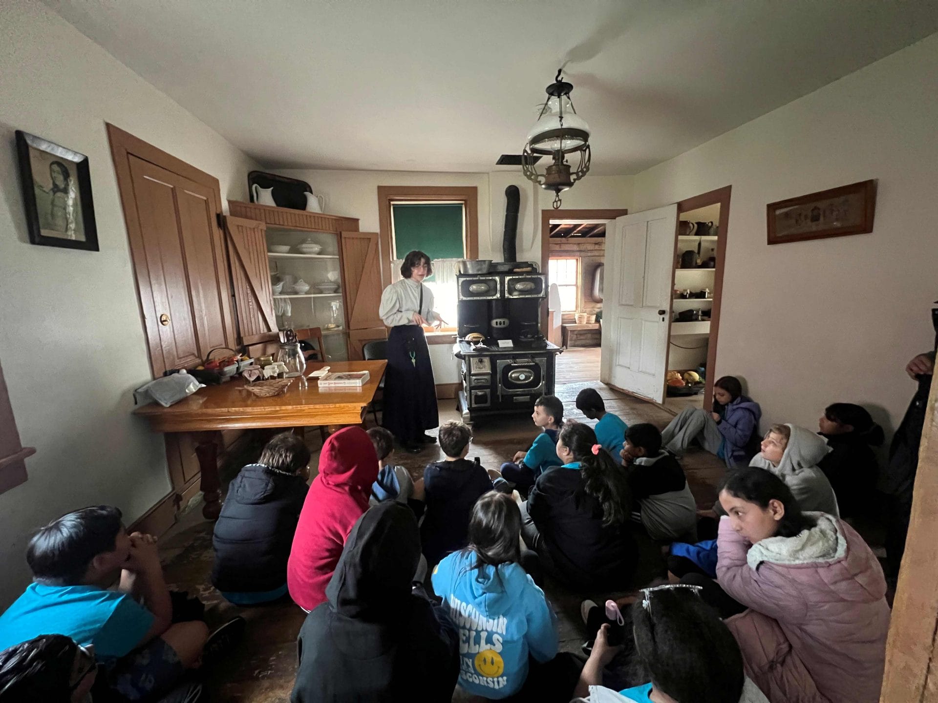 Students at a museum