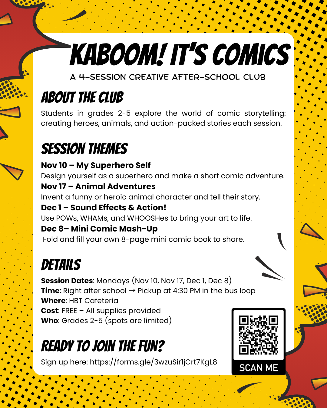 Comic Club Flyer