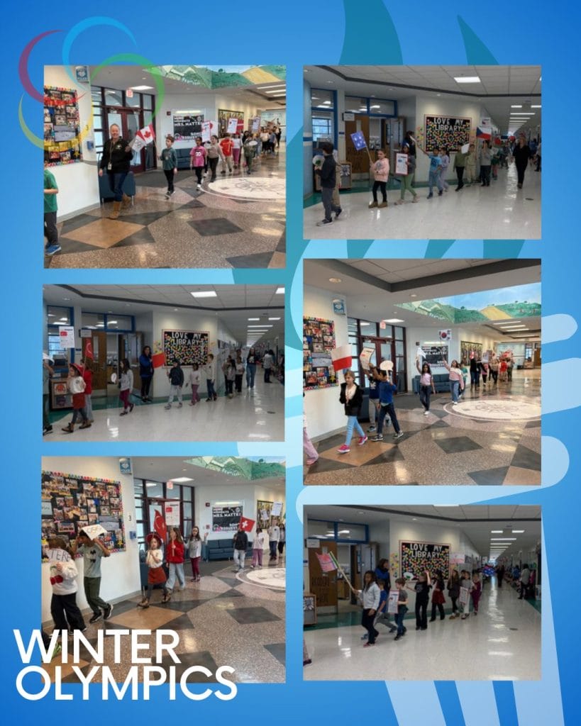 Second grade students at their winter olympics parade