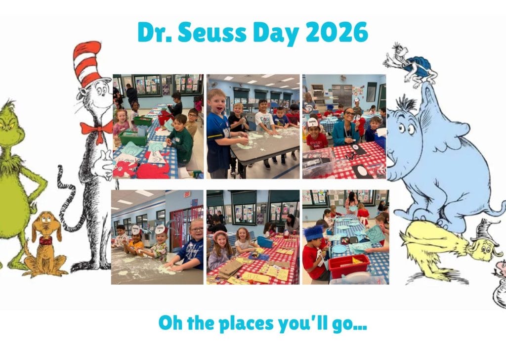 First grade students working on their Dr. Seuss crafts and activities