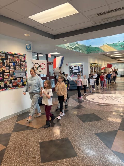 Second Grade at their winter olympic parade!