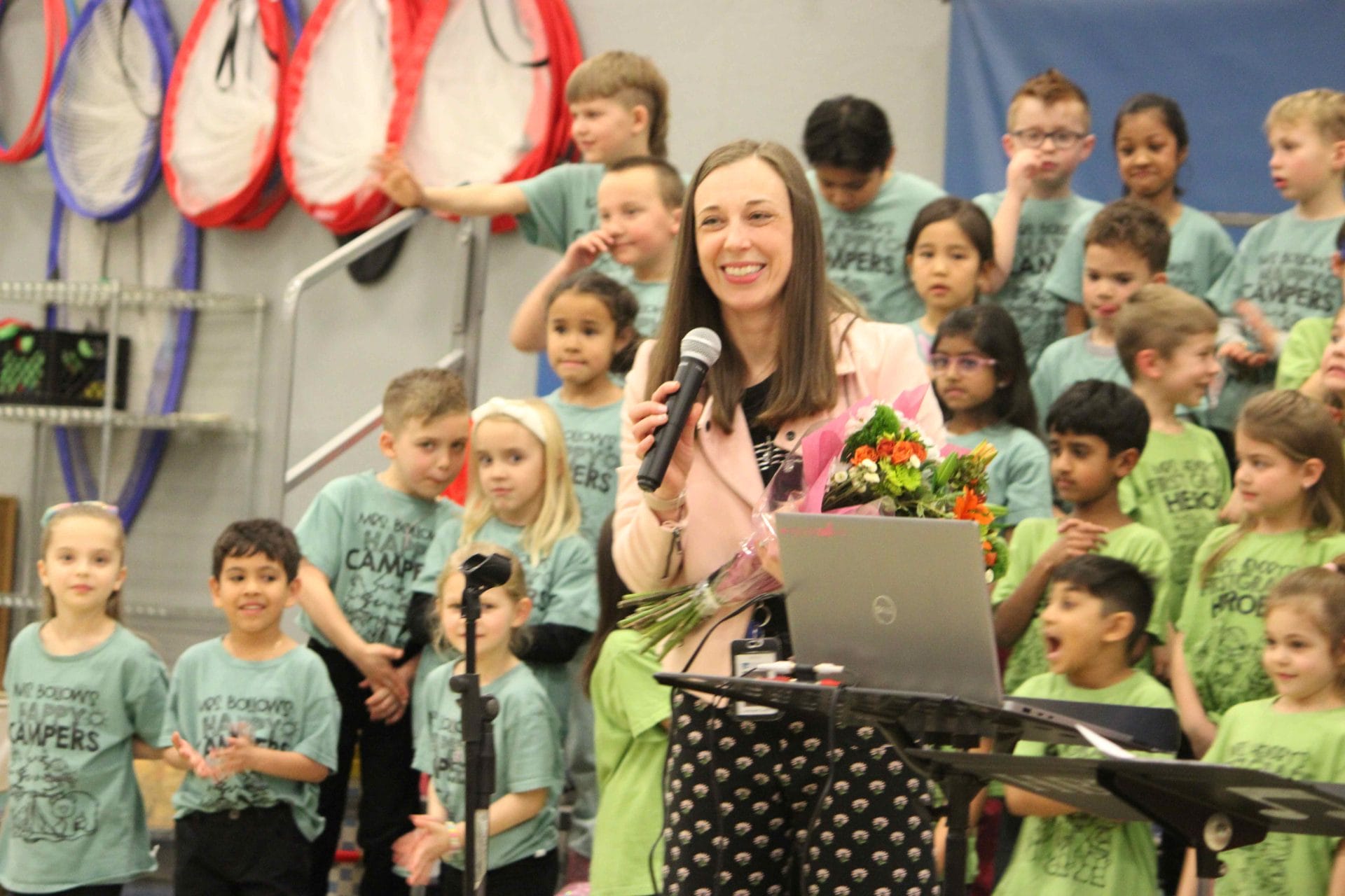 Music teacher at concert