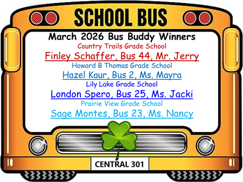 March 2026 Bus Buddy Winners